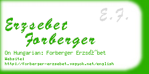 erzsebet forberger business card